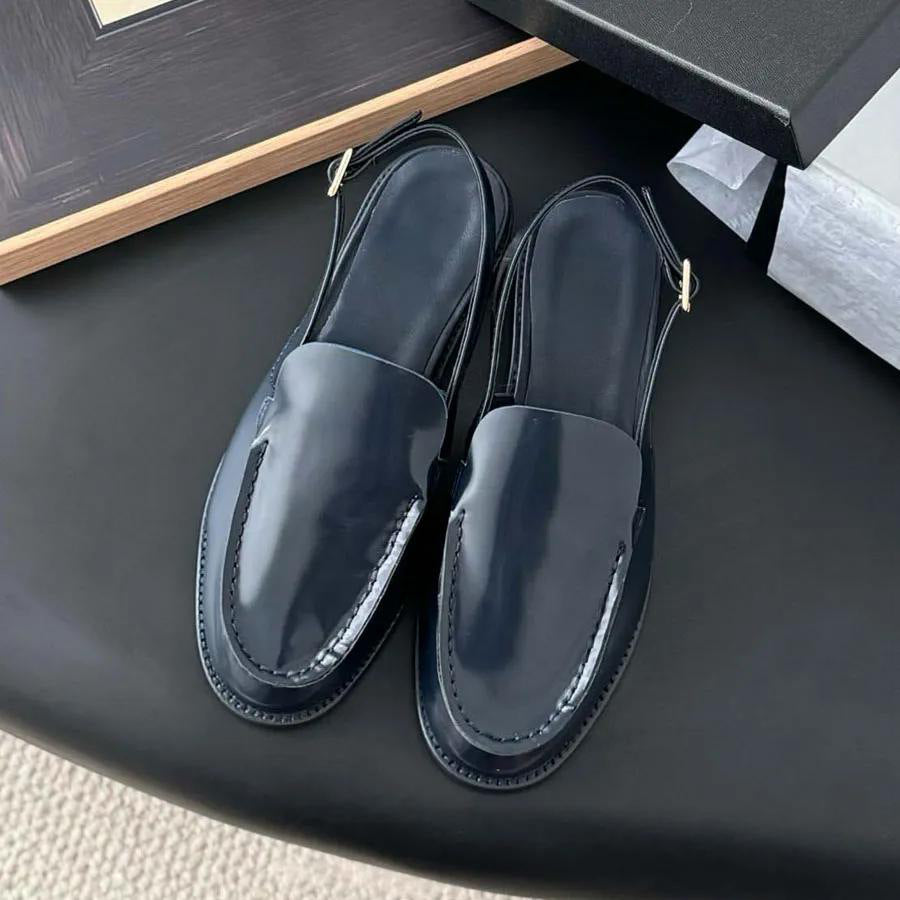 Women's new fashion Joker leather British style flat-bottomed lazy loafers shoes small leather shoes have a shoe box
