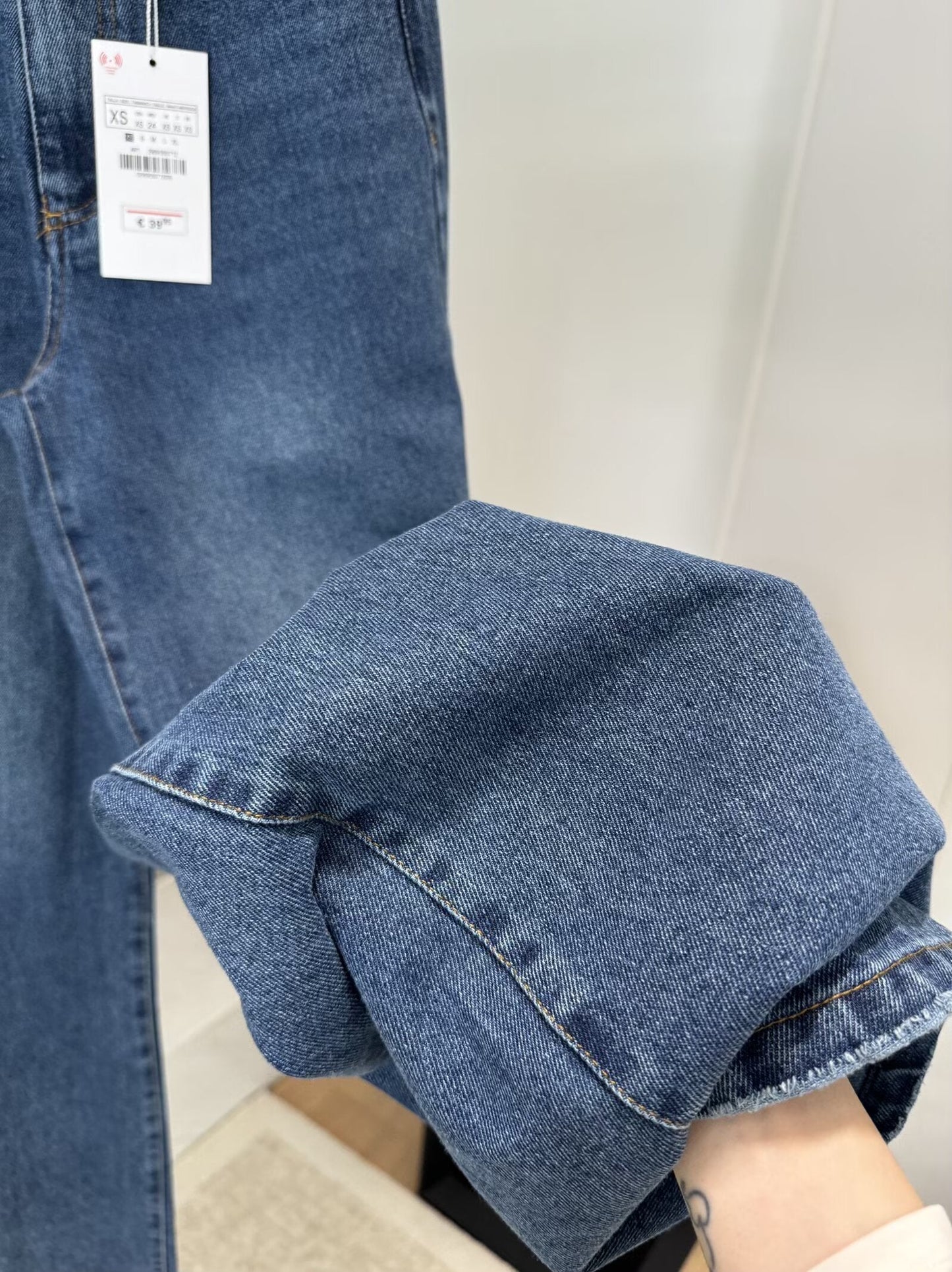 ג'ינס רחב מותן נמוך לנשים, אופנתי ושיקי