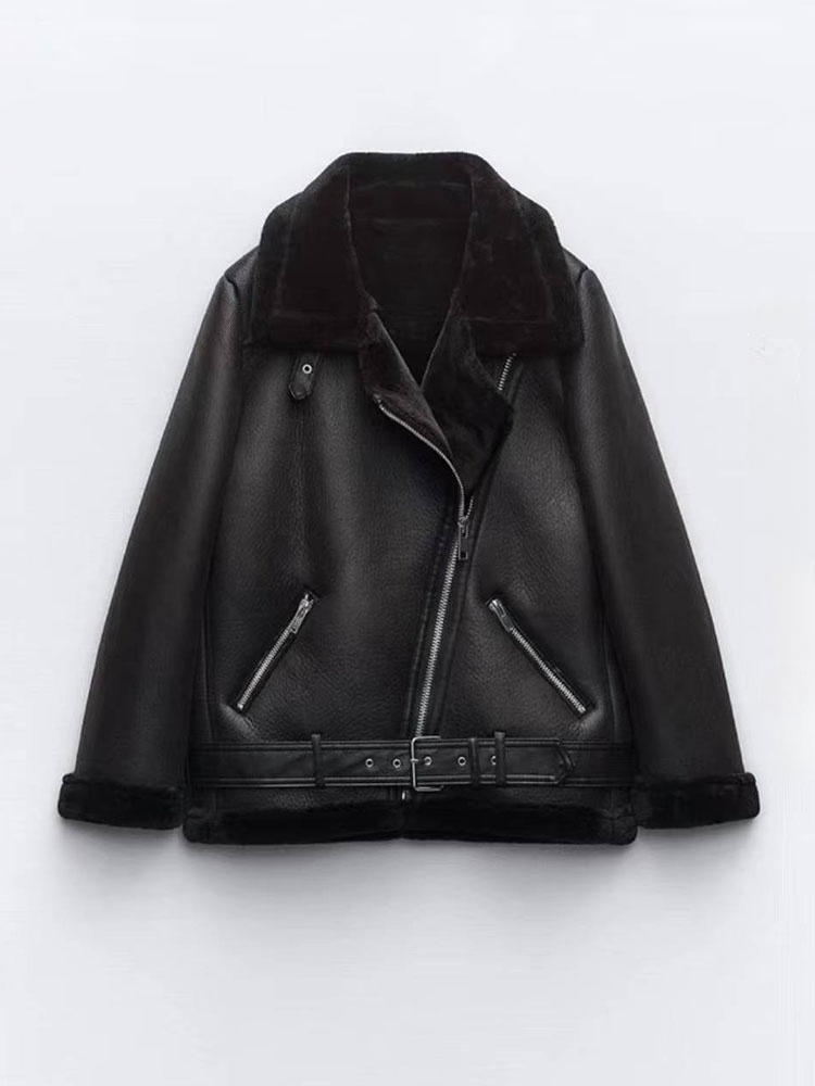Women's new belt accessories fur loose coat