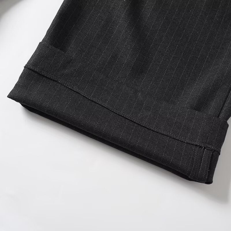 Women's new fashion loose mid waist striped wide leg pants