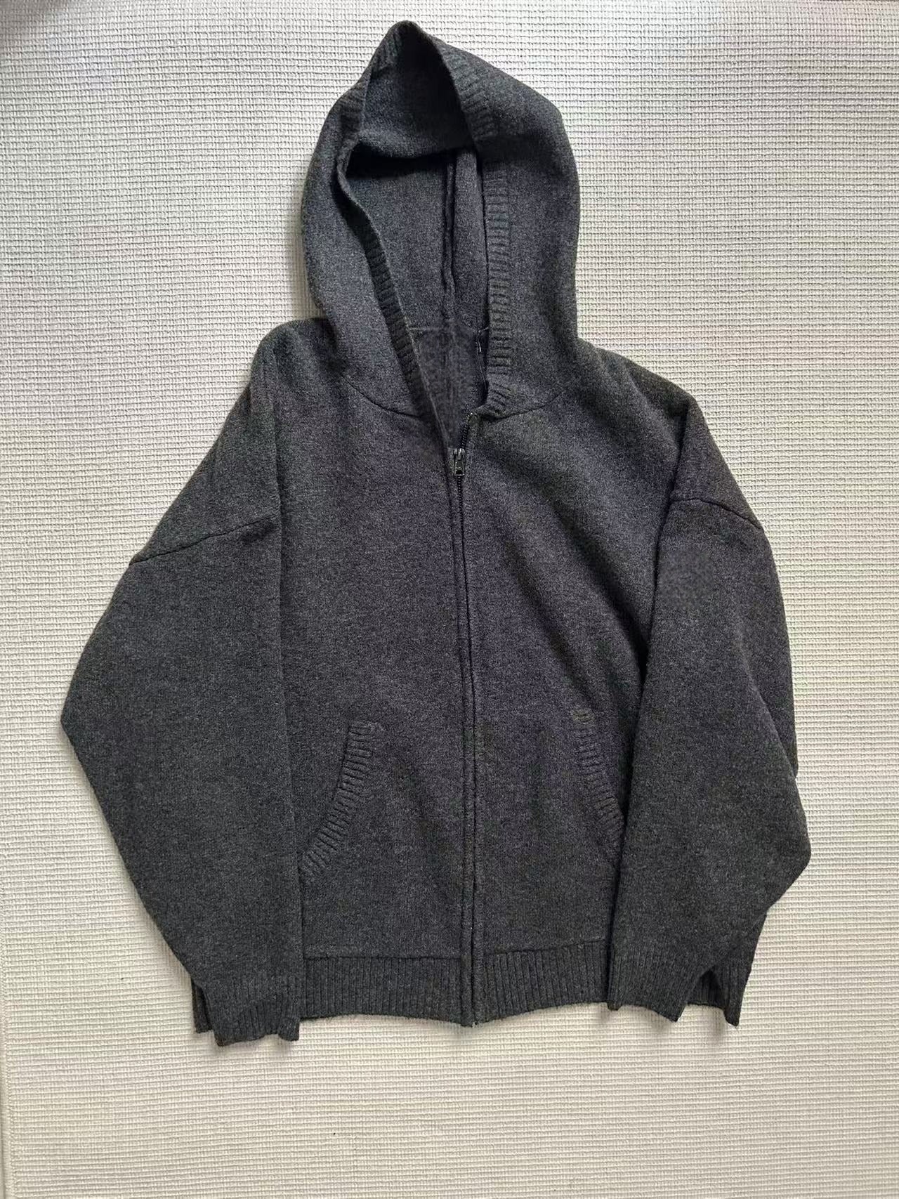 Women's new casual Joker hooded knit coat