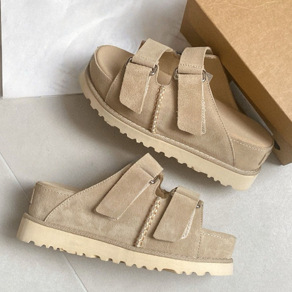 Women's new platform parallel bars slippers