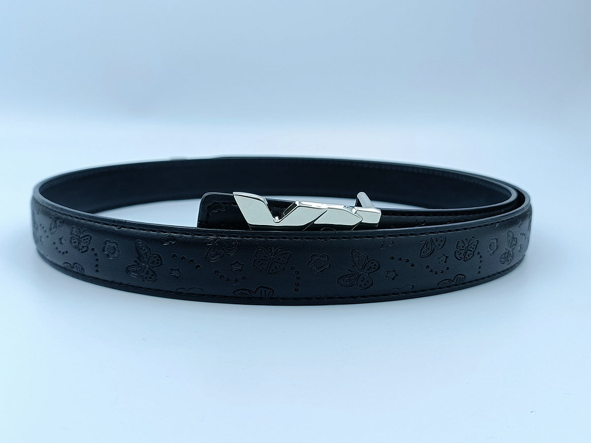 Women's new casual Joker multicolor gold and silver letters decorative belt belt With a box