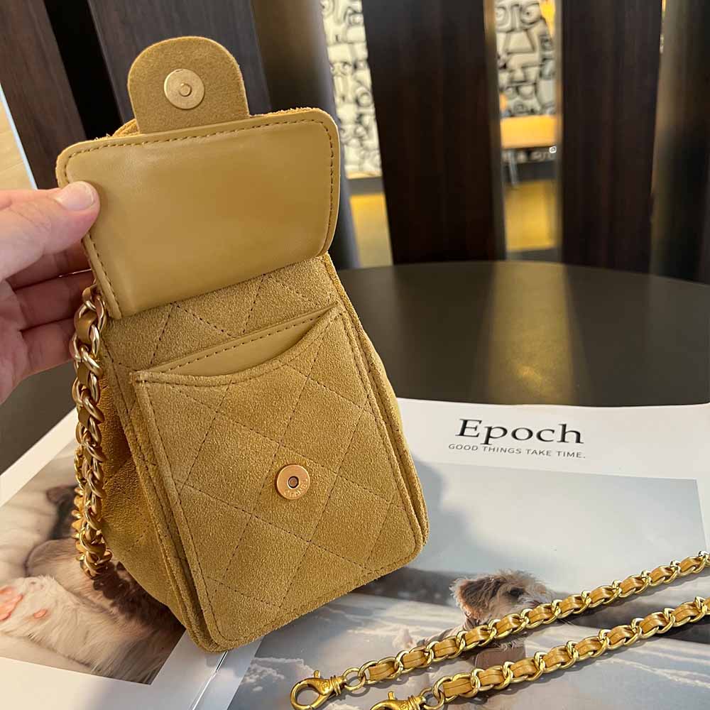 Women's New Fashion Joker Drawstring Chain Bucket Bag Shoulder Bag Messenger Bag