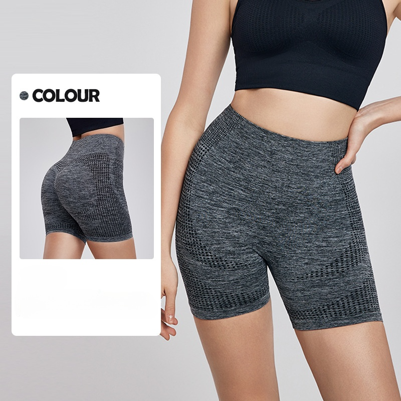 LU Women's new seamless hip-lifting, high-waist and tight-fitting sports shorts