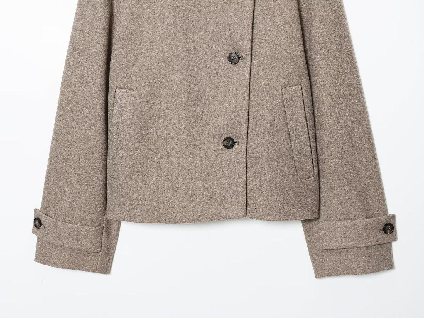 Women's loose standing collar warm woolen coat