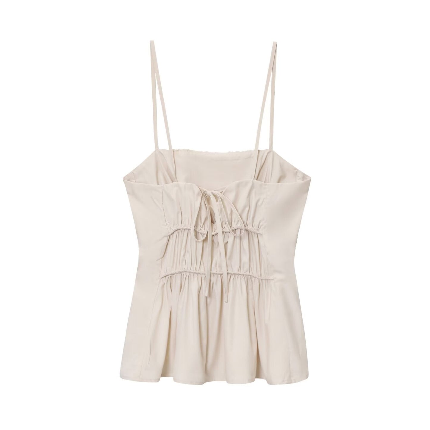 2025 women's New Fashion sleeveless pleated Thin suspender top