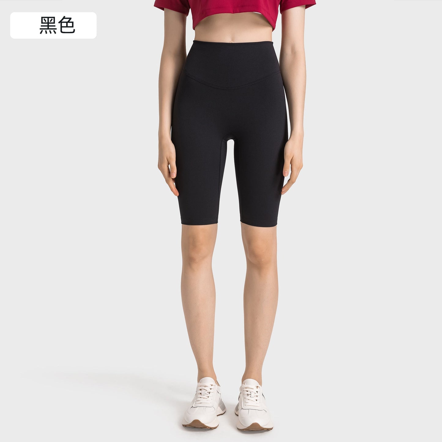 Women's new fashion, no embarrassing line, anti-curling, high waist, abdomen and hip lifting yoga pants, elastic sports pants.