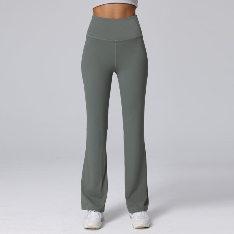 מכנסי יוגה צמודים לנשים בצבע גוף טבעי חדש בסגנון ג'וקר של LU, עם מותן גבוה וגמישות בירכיים.