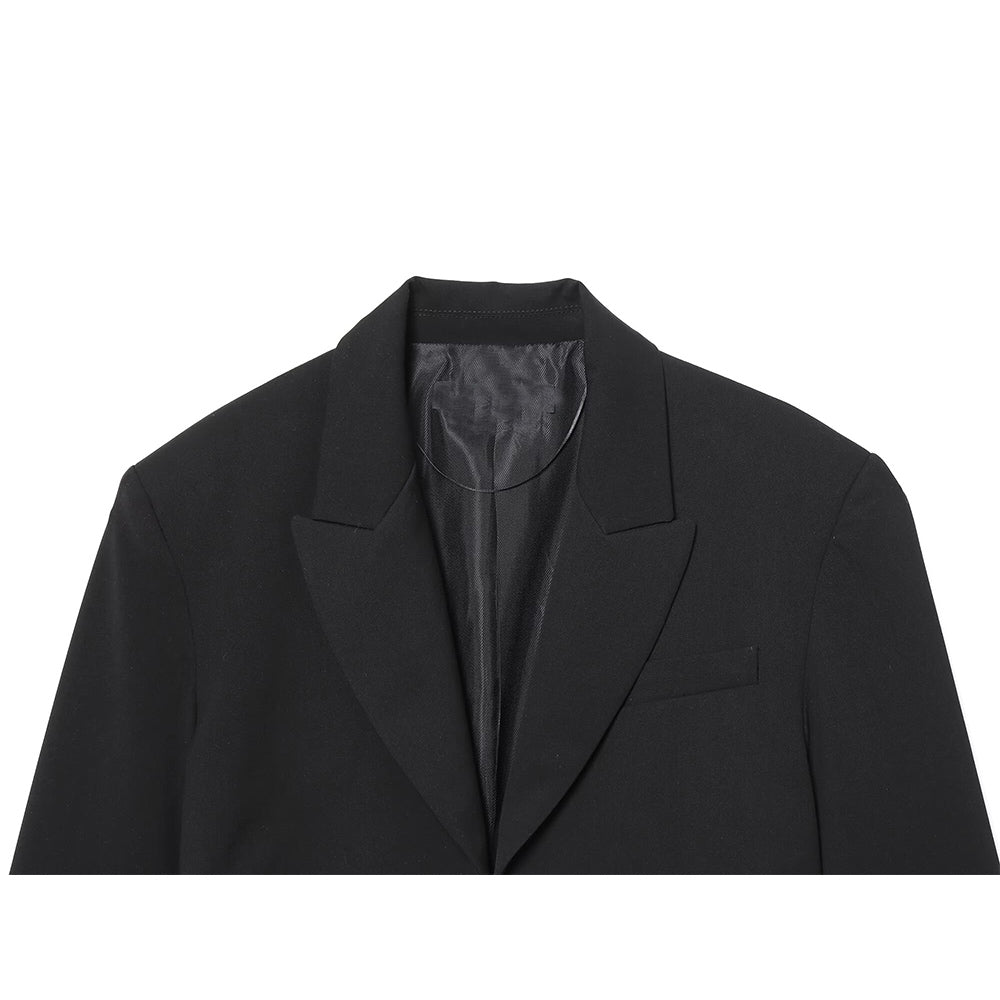 Women's with shoulder pads short pleated Blazer Coat