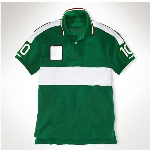 Men's new casual versatile embroidered polo shirt top short-sleeved T-shirt