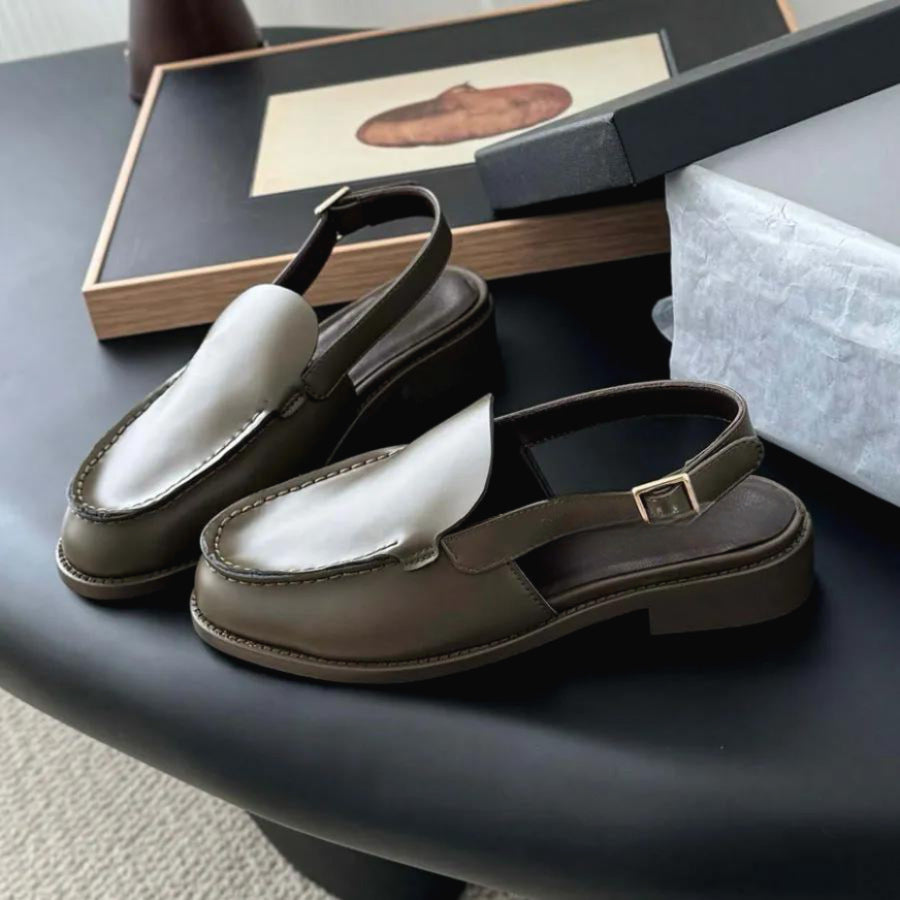 Women's new fashion Joker leather British style flat-bottomed lazy loafers shoes small leather shoes have a shoe box