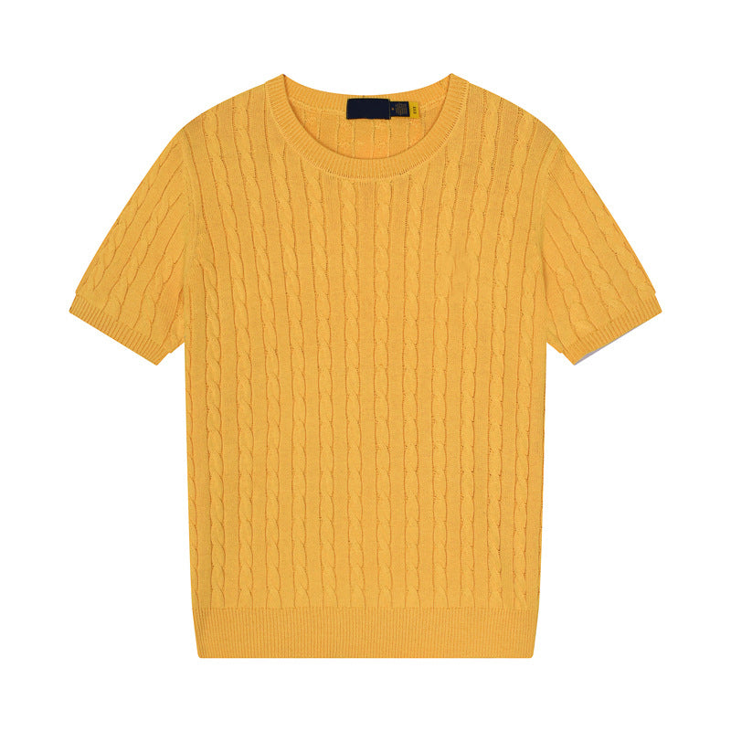 Women's new casual versatile embroidered O-neck short-sleeved T-shirt sweater