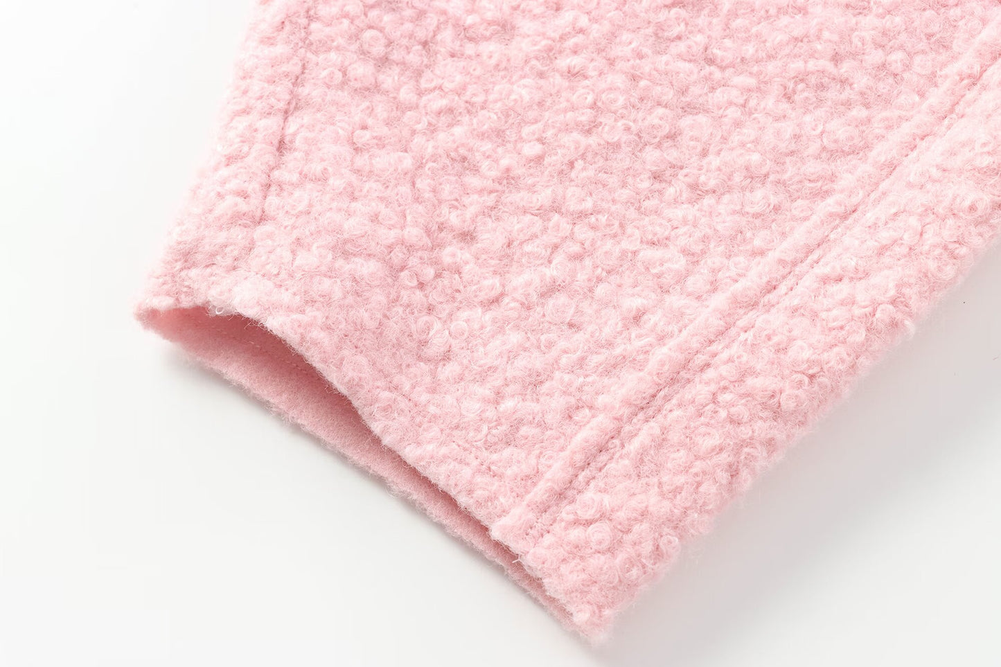 Women's short standing collar woolen sweatshirt