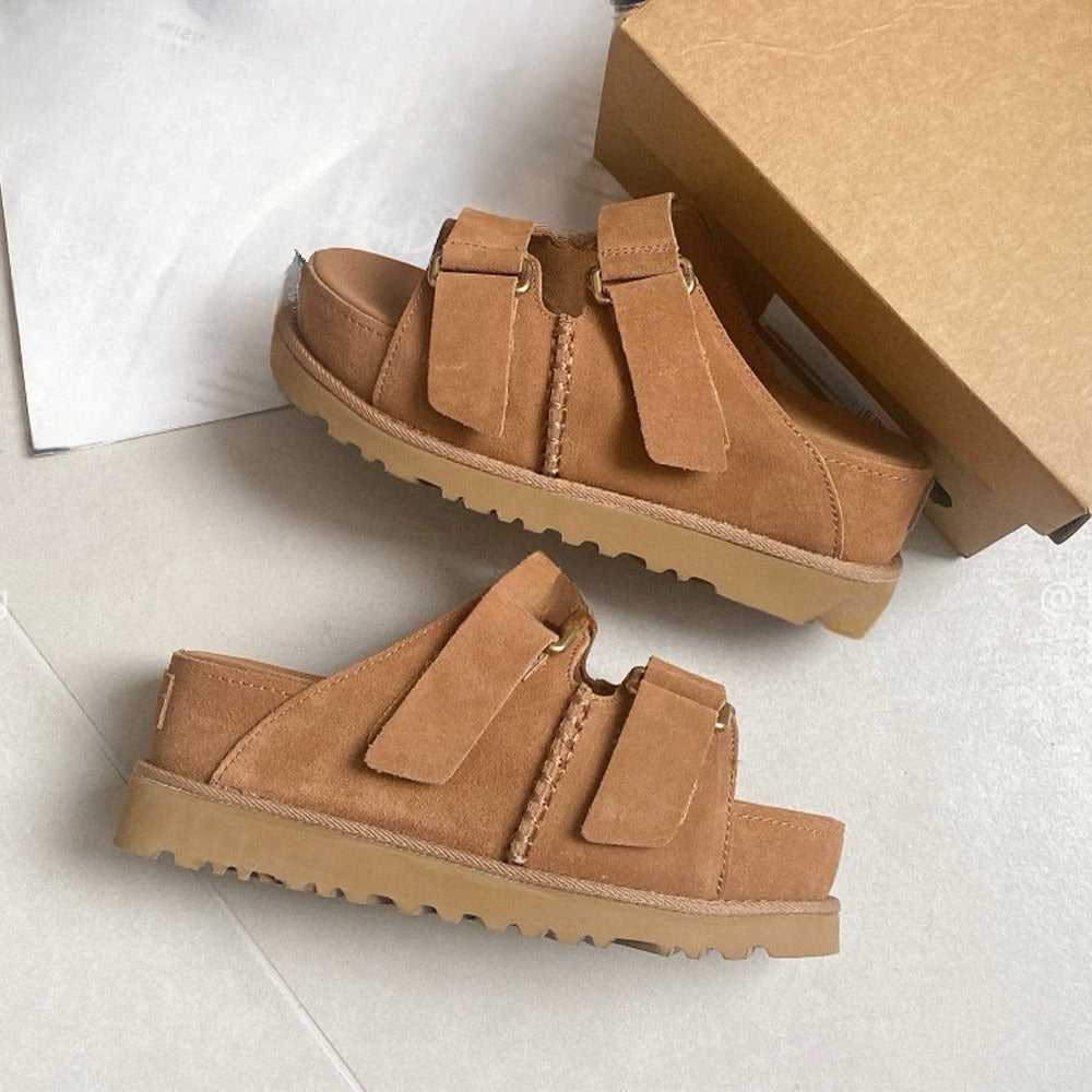 Women's new platform parallel bars slippers