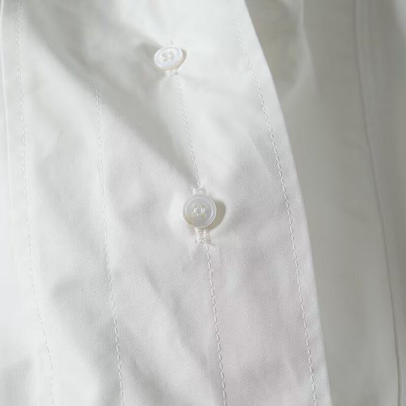 Women's new fashion white high neck nine quarter sleeved shirt