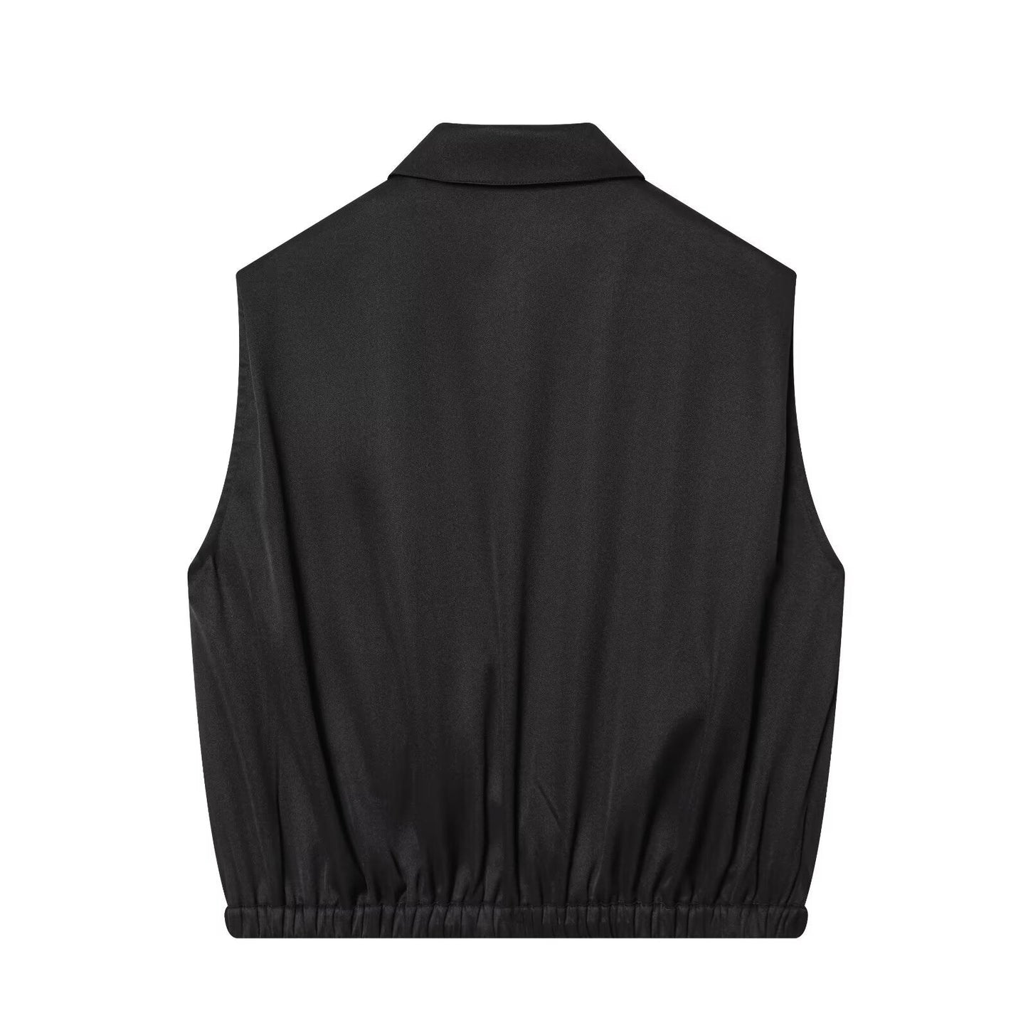 Women's balloon shaped casual lapel vest