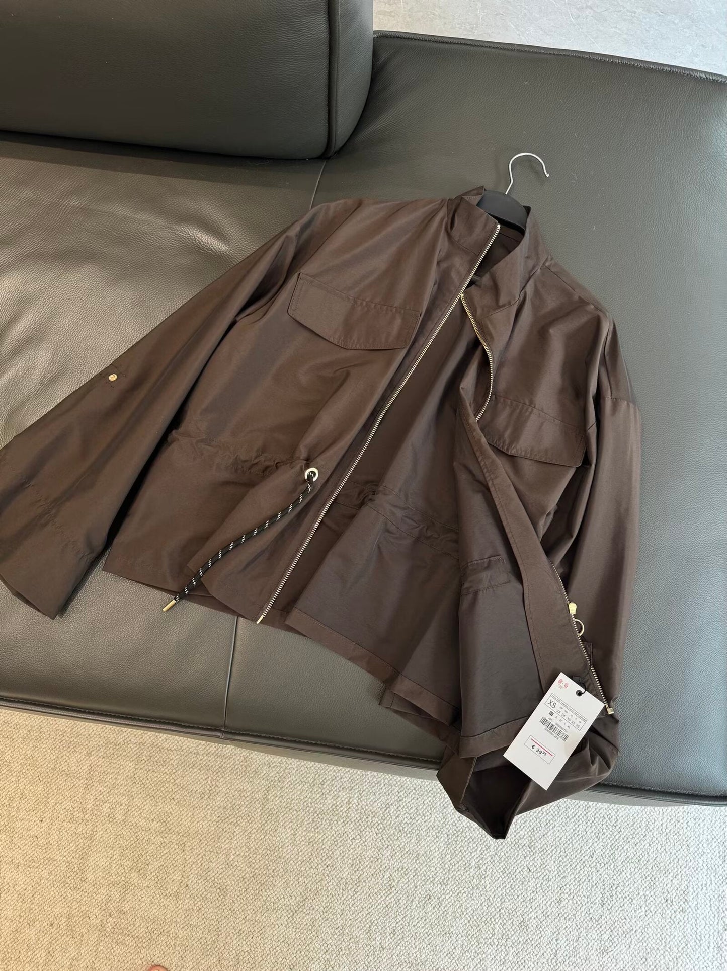 מעיל שרוכים עם צווארון עומד רופף חדש לנשים