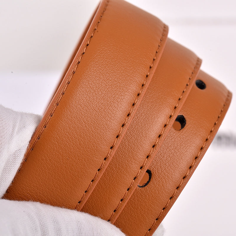 Women's New Fashion Joker Pin Buckle Hollow Letter Design Belt Belt With a box