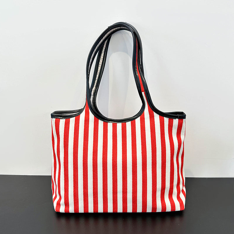 Women's New Fashion Joker Letter Striped Shoulder Bag Handbag Large-capacity Underarm Bag Female Bag
