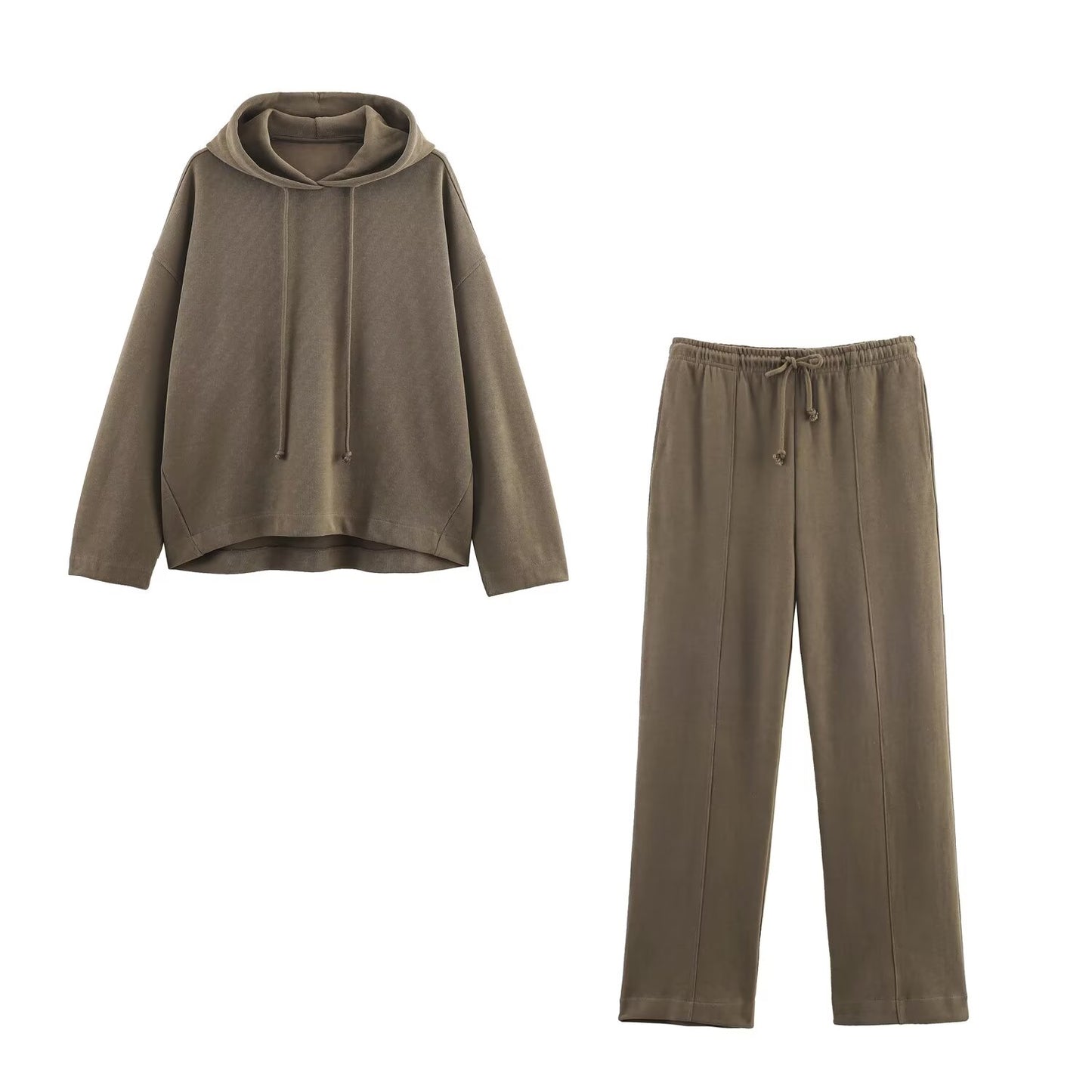 Women's 2025 new soft texture loose hooded sweatshirt+Pants suit