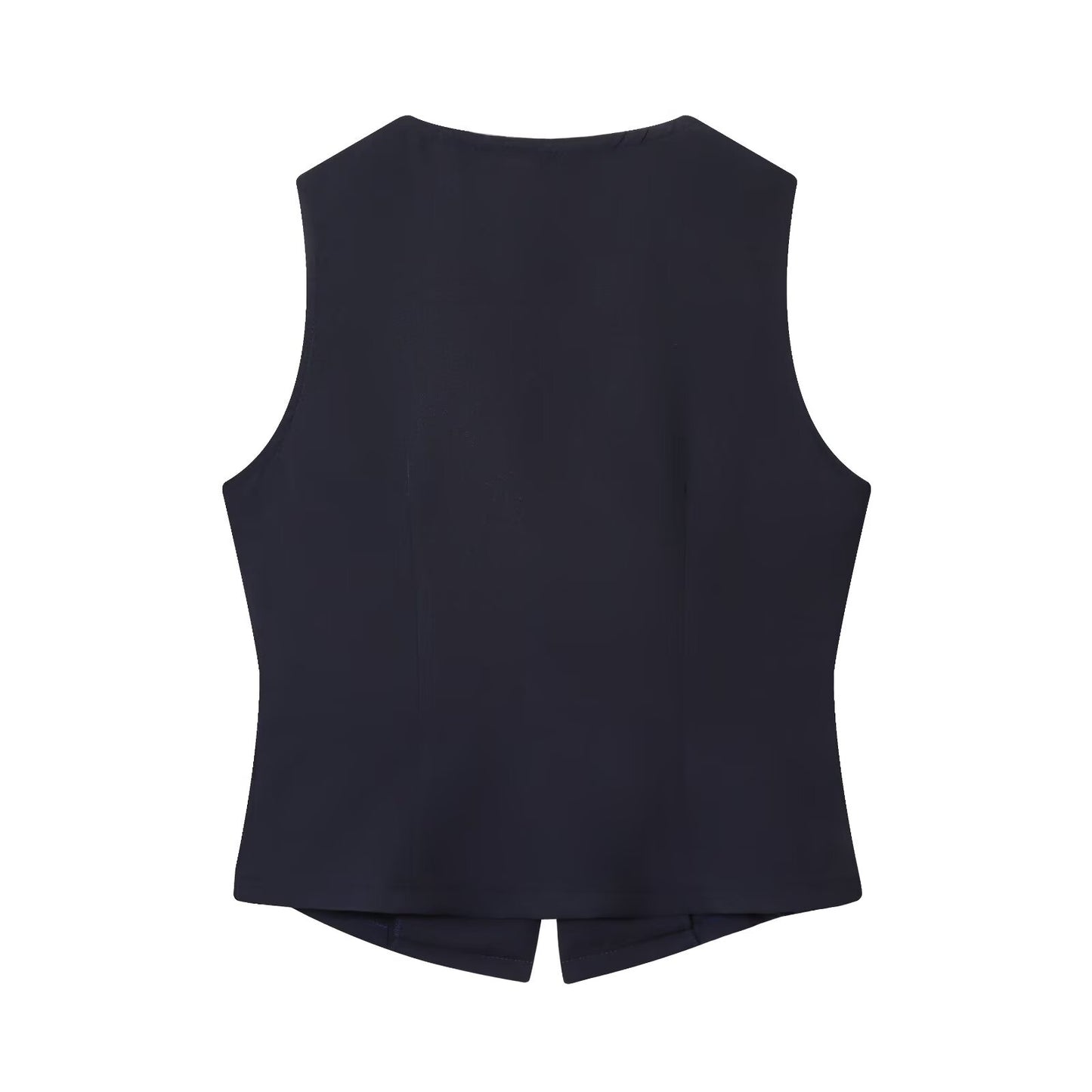 suit Women's 2 pieces buckle decoration vest style crepe top+Pants