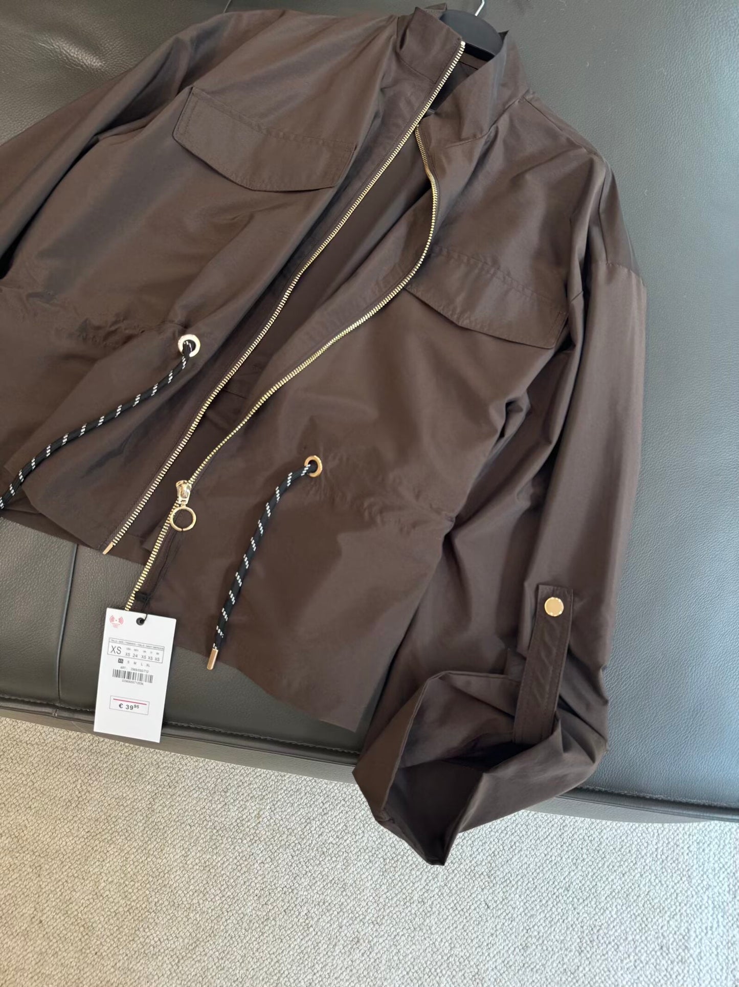 מעיל שרוכים עם צווארון עומד רופף חדש לנשים