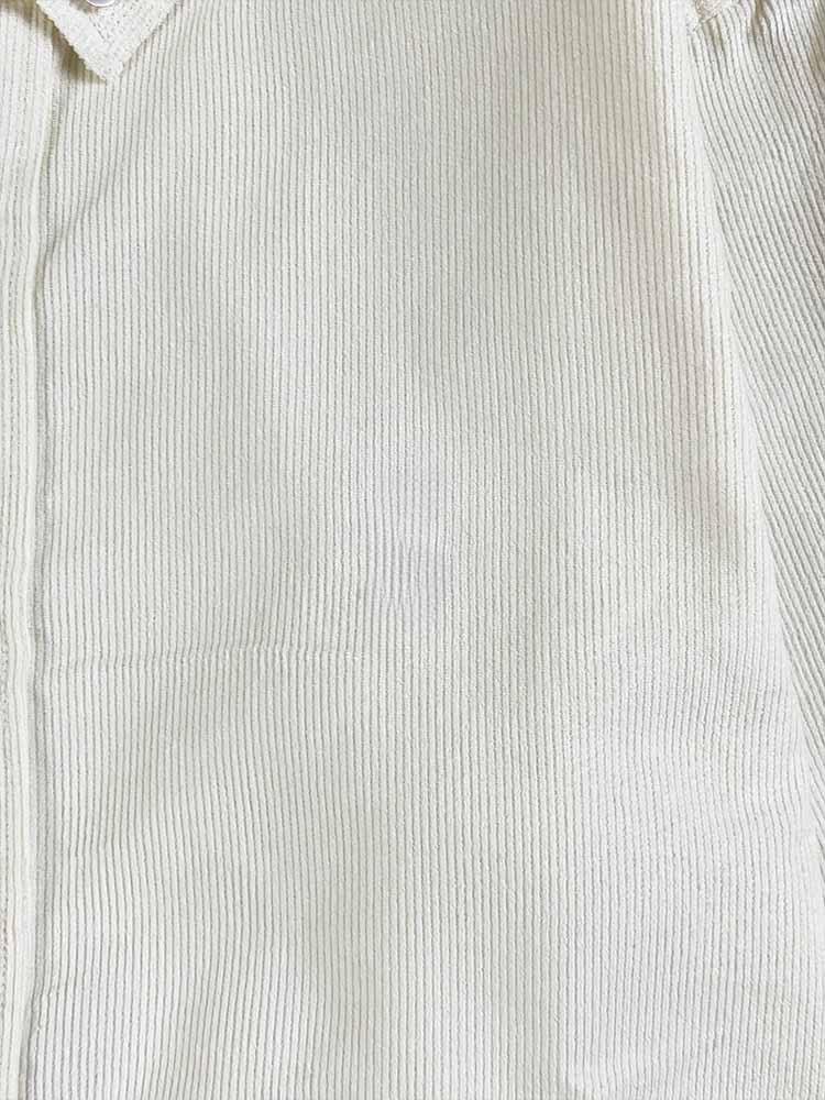 גברים ונשים עם אותה אופנה חדשה ג'וקר חולצת דש עם שרוולים ארוכים ורפויים מכותנה קורדרוי קז'ואל.