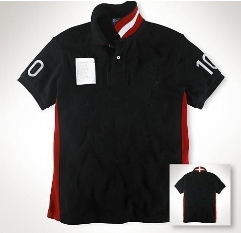 Men's new casual versatile embroidered polo shirt top short-sleeved T-shirt