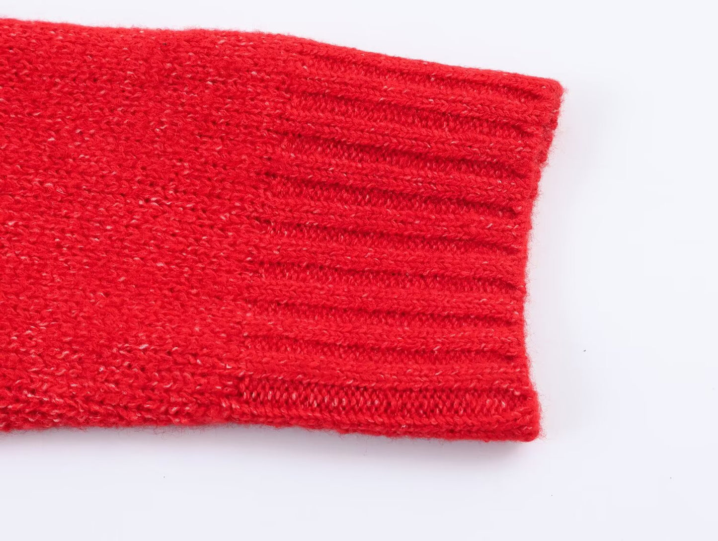Women's bow decoration O Neck knitted sweater