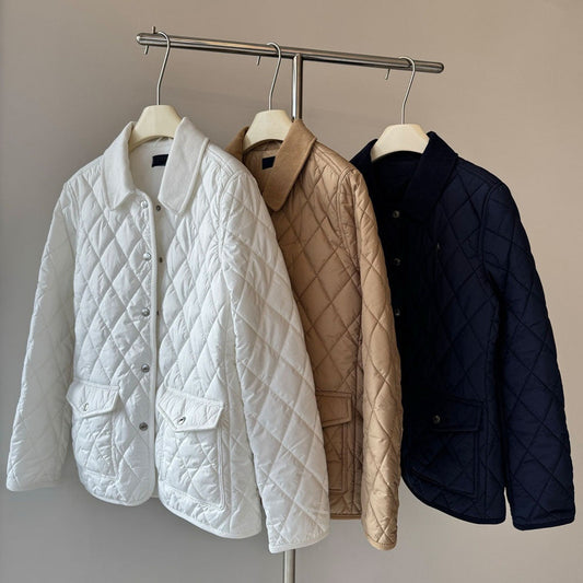 מעיל סתיו וחורף חדש לנשים בסגנון ג'וקר בעיצוב מעוין