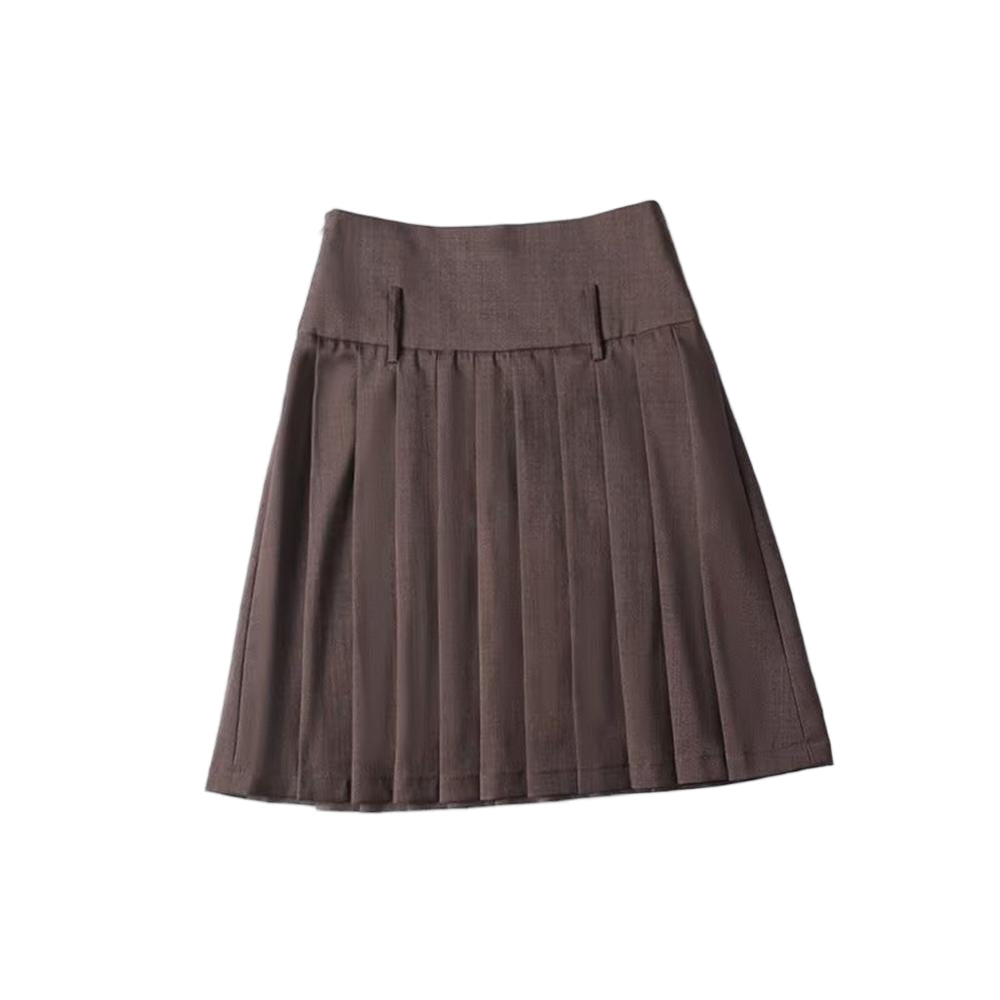 Women's new fashion college style pleated mini skirt