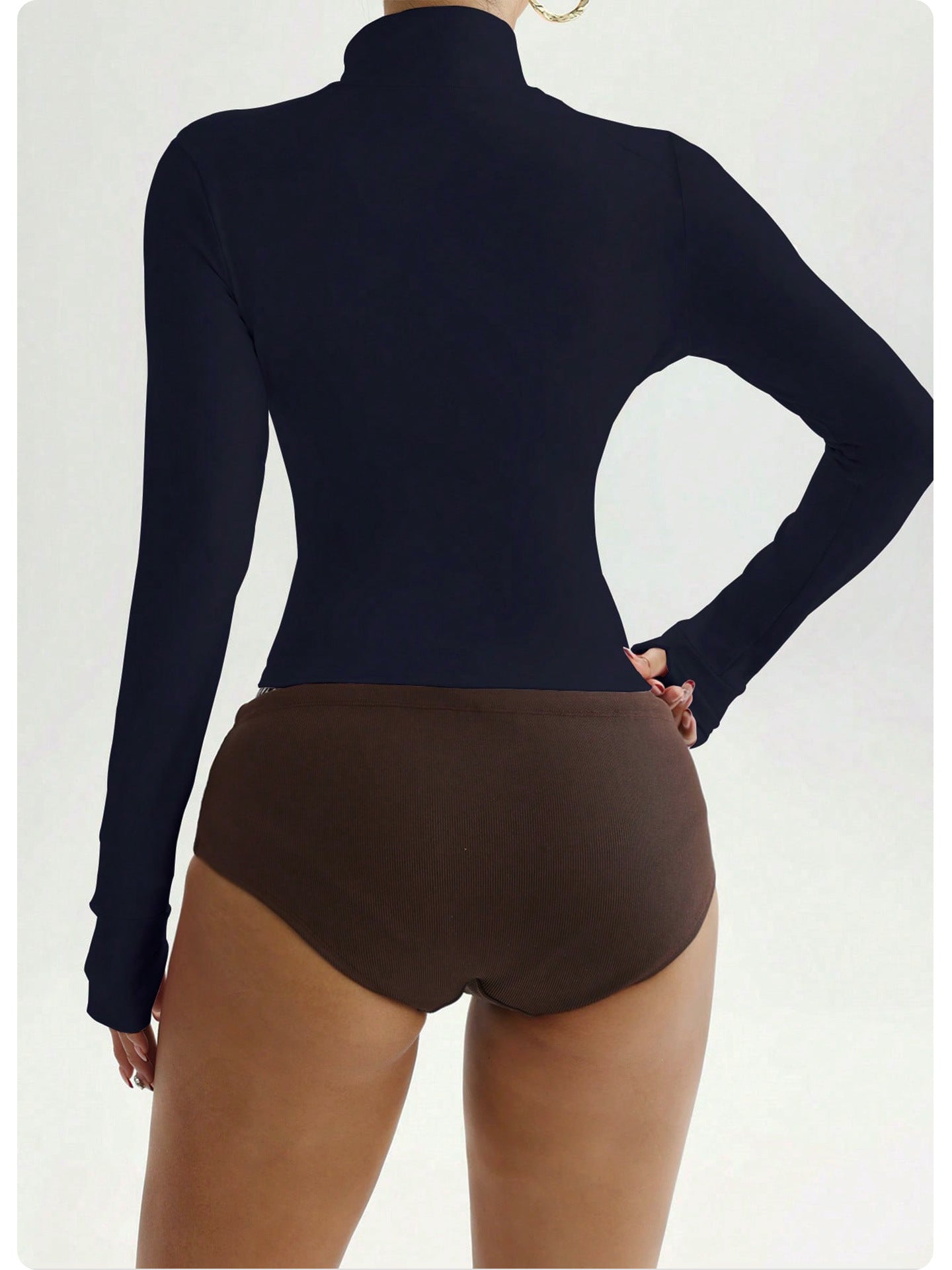 Women's Short Sports Yoga Slim Fit Stand Collar Long Sleeve Jacket