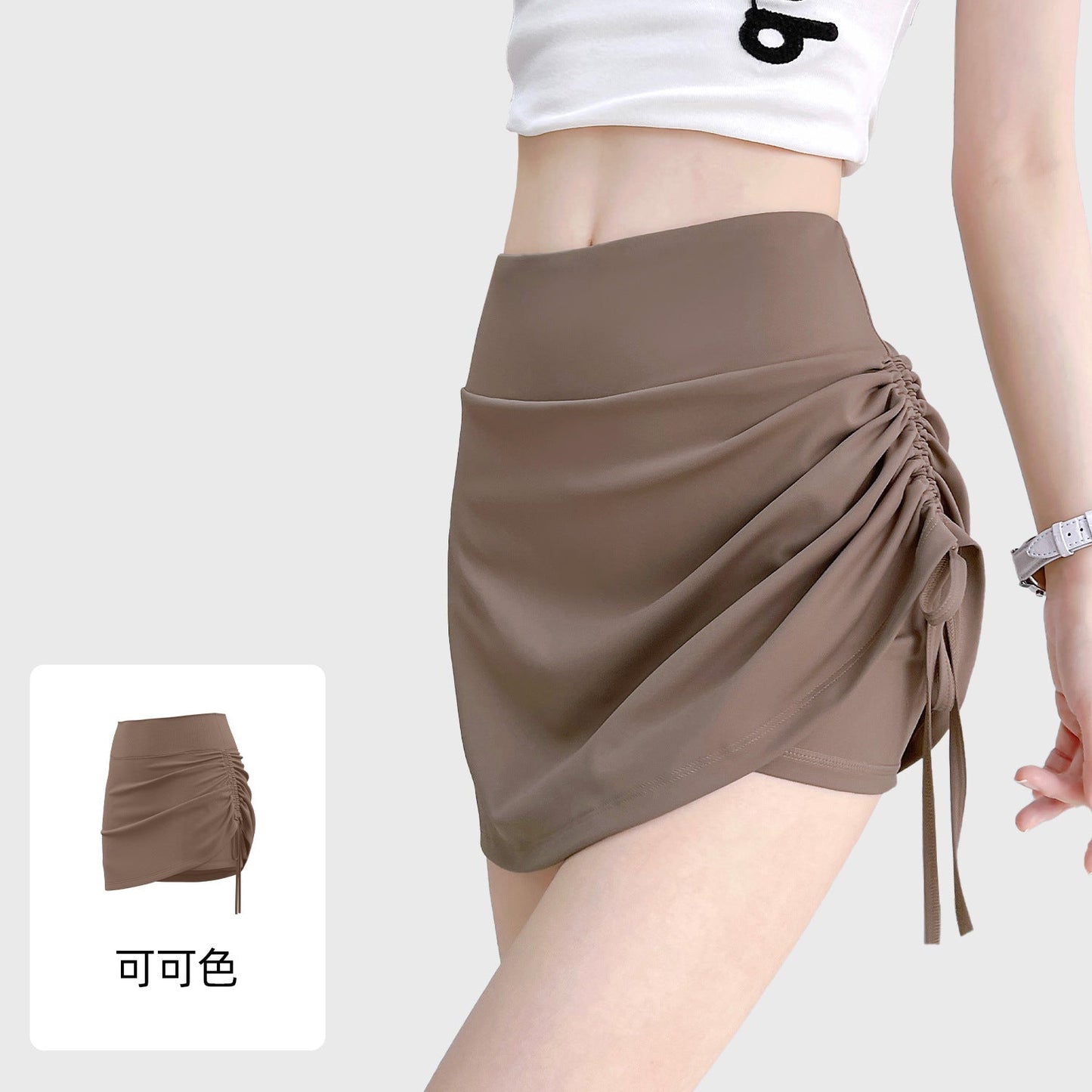 חצאית קצרה חדשה נגד קמטים ומכנסי יוגה כושר ריצה מלאכותיים לנשים מדגם LU 