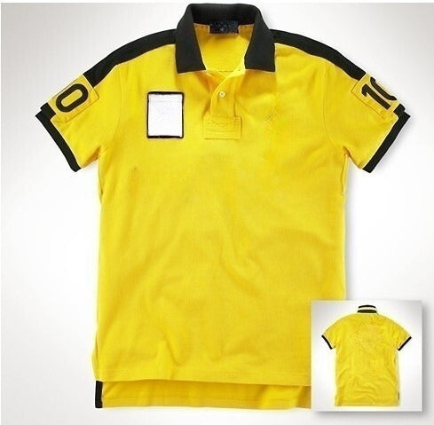 Men's new casual versatile embroidered polo shirt top short-sleeved T-shirt