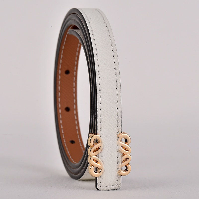 Women's new Joker metal accessories smooth buckle design fashion thin belt belt With a box.