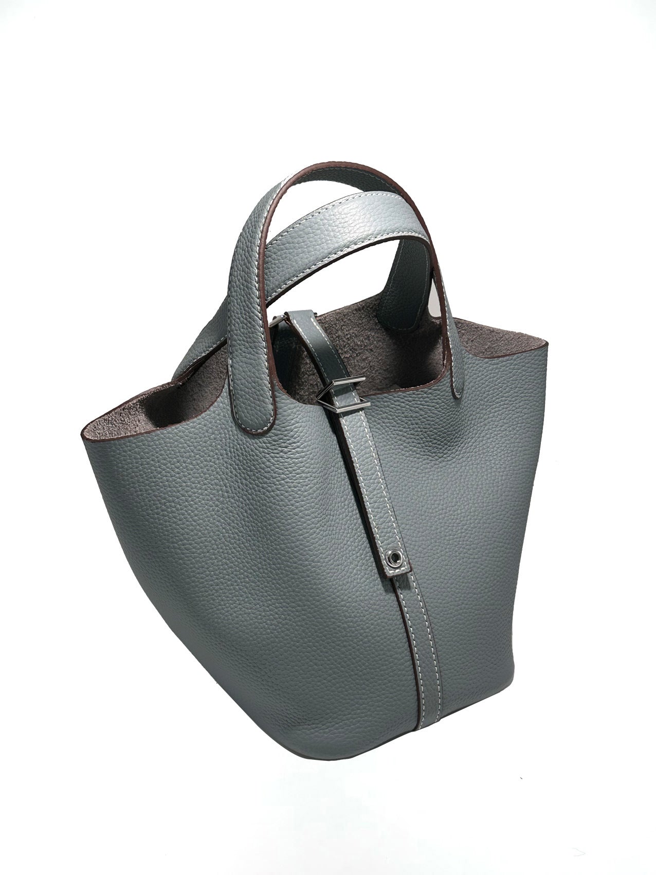 Women's New Casual Fashion Bucket Bag Leather First Leather Portable Shopping Basket Bag