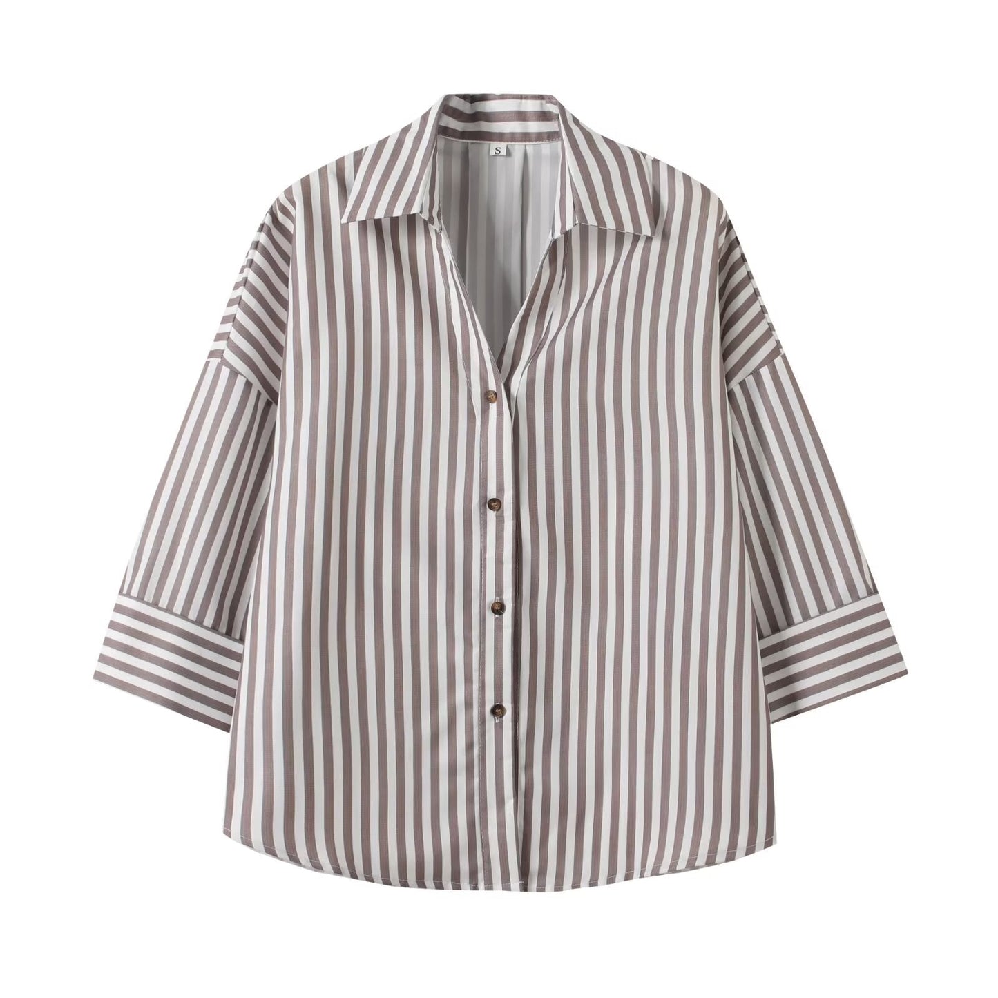 Women's 2025 new fashion loose linen blended button up shirt