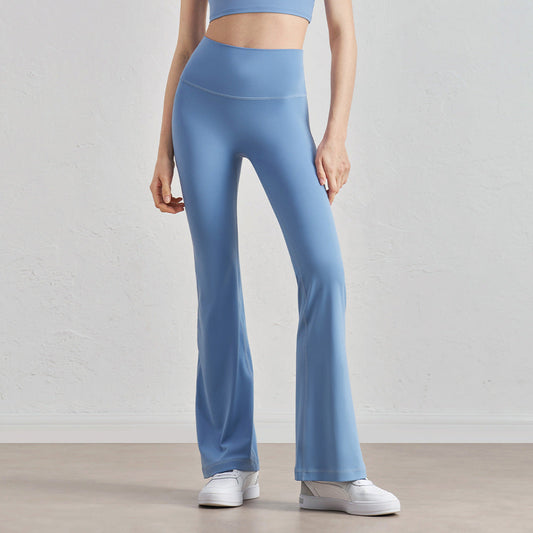 Women's New Leisure High Waist Hip Yoga Pants Outdoor Fitness Pants Skinny Sports Bell Bottoms.