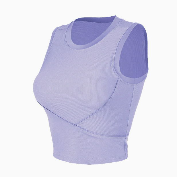 LU Women's Rib Running Vest Women's Summer Yoga Shirt with Chest Pad Sleeveless Beauty Back Fitness Underwear