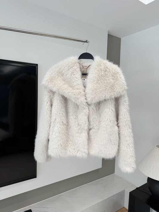 Women's Winter New loose faux fur effect Lapel Coat
