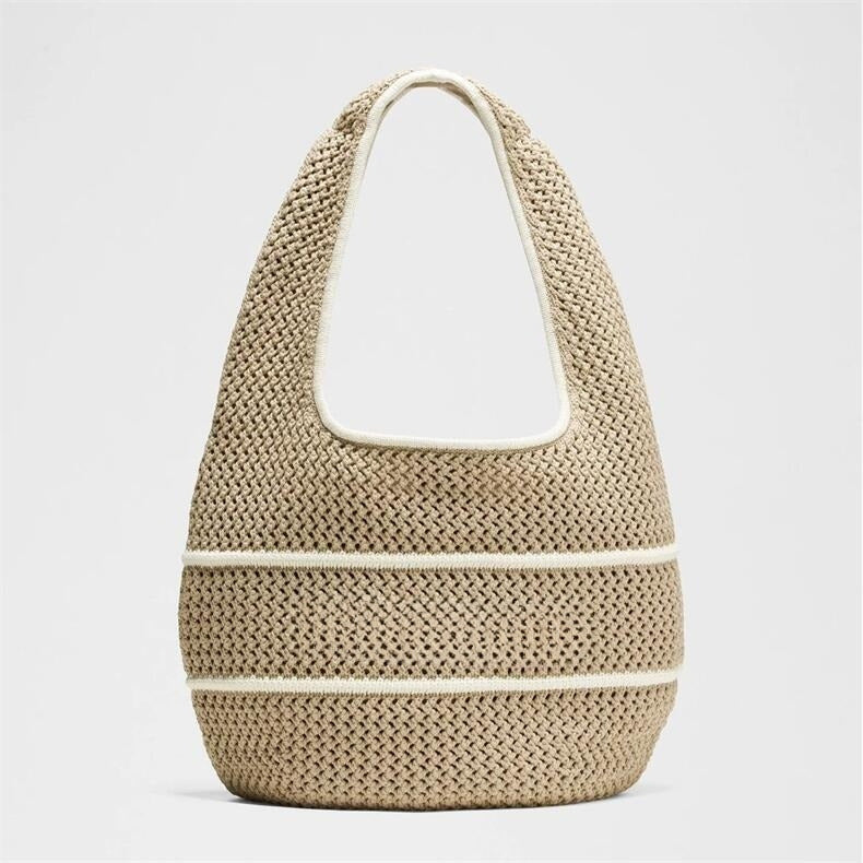 תיק כתף סרוג בעבודת יד בסגנון ג'וקר לנשים של LU