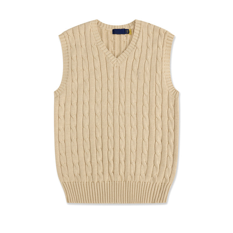 Men and women with the new casual Joker V-neck knitted solid color vest
