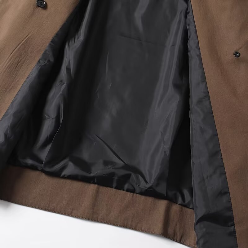 Women's New Fashion With Belt Short Double breasted lapel Coat