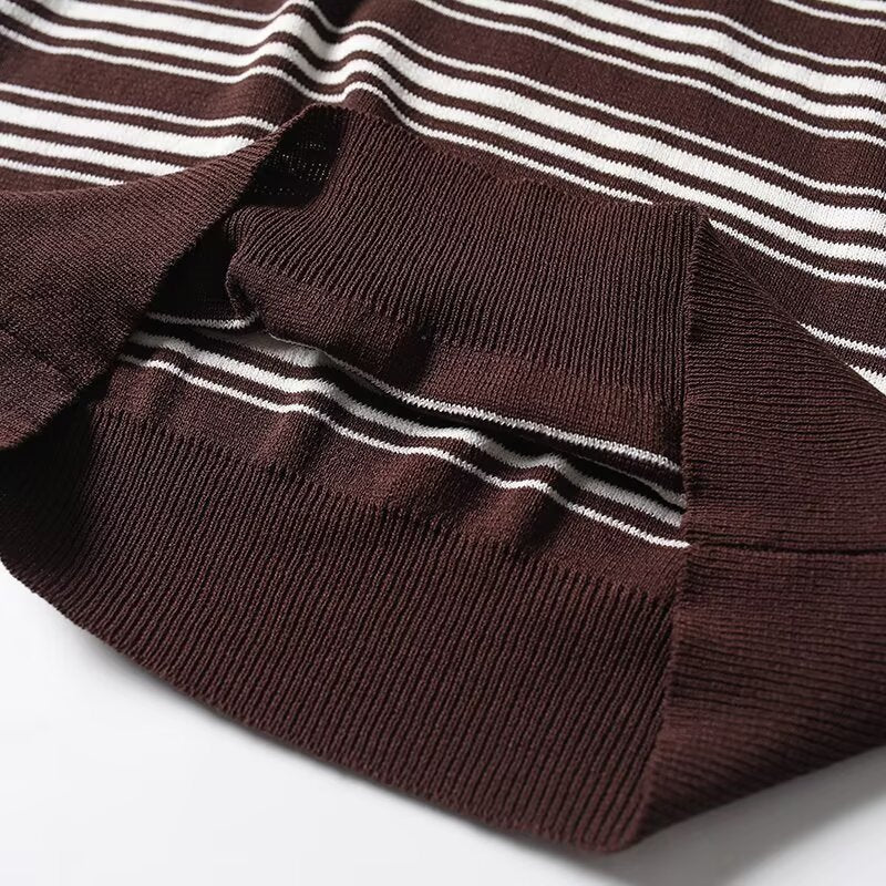 Women's new fashion short sleeved striped T-shirt top