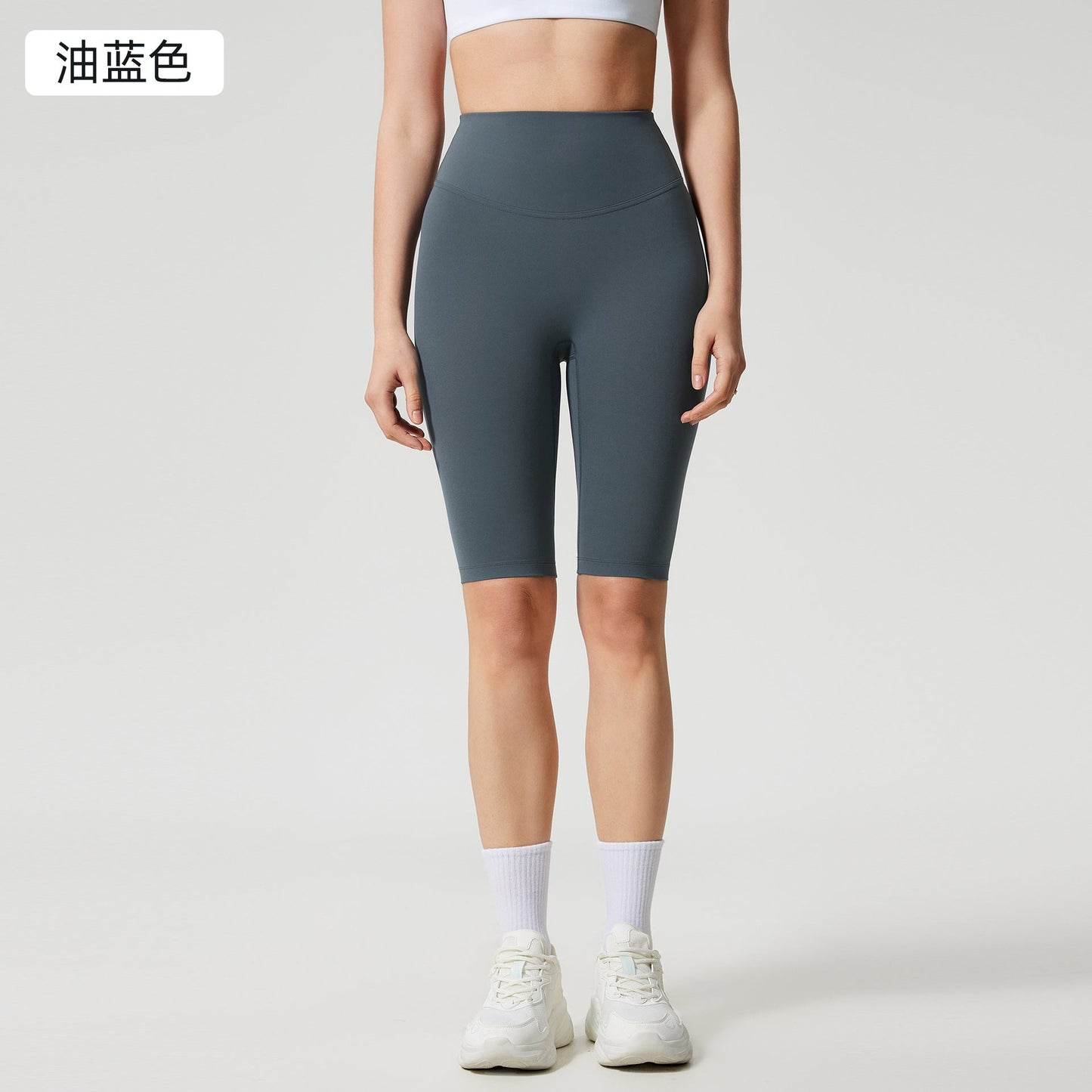Women's new fashion, no embarrassing line, anti-curling, high waist, abdomen and hip lifting yoga pants, elastic sports pants.