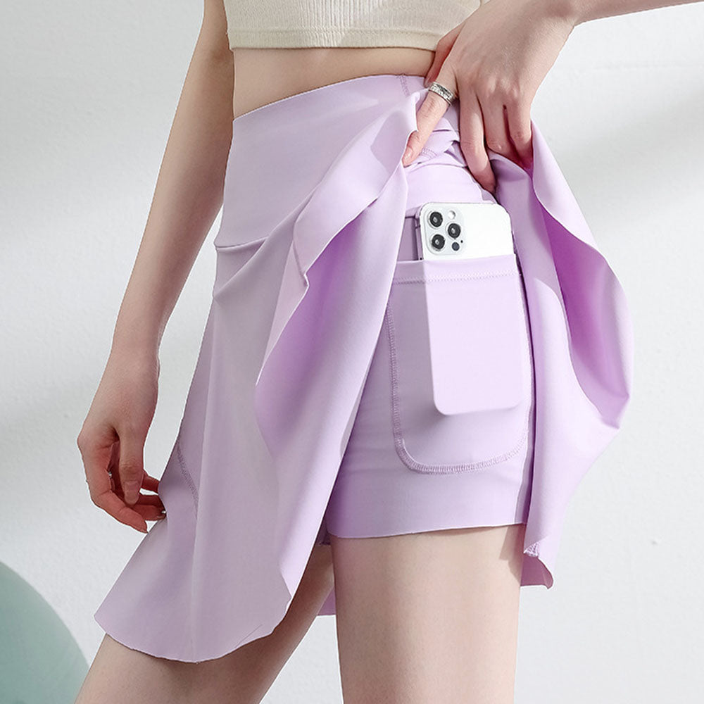 Women's New Summer Tennis Yoga Sun Protection Skirt Anti-exposure A-bag Hip Skirt