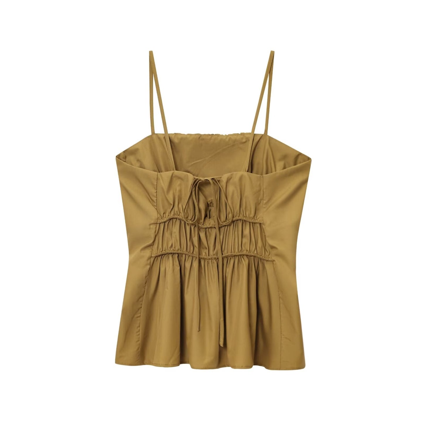 2025 women's New Fashion sleeveless pleated Thin suspender top