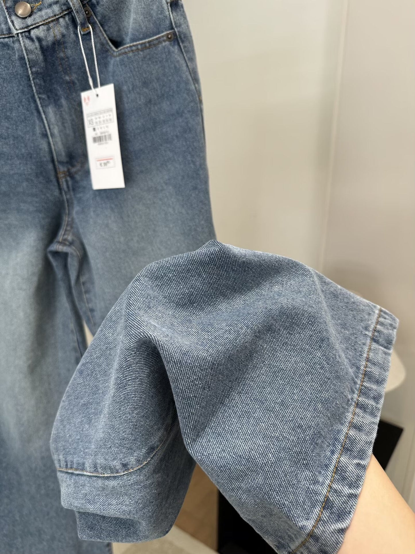 ג'ינס רחב מותן נמוך לנשים, אופנתי ושיקי