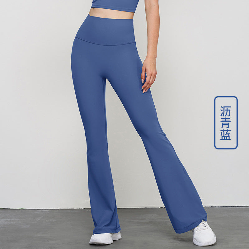 Women's New Leisure High Waist Hip Yoga Pants Outdoor Fitness Pants Skinny Sports Bell Bottoms.